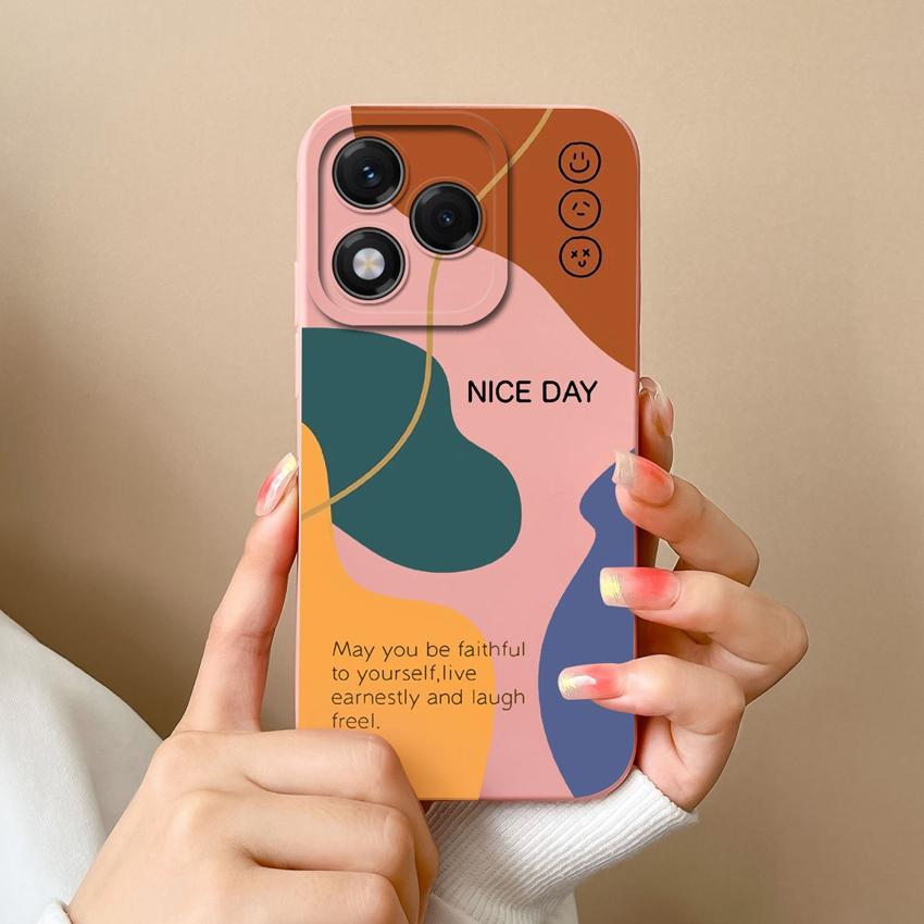 Phone Case For Huawei Honor 400 Lite X9c X6b X7c X60 X5b X8 X8c Pretty Plum Blossom Checkered Pattern Soft Silicone Shockproof Shell For Huawei Covers