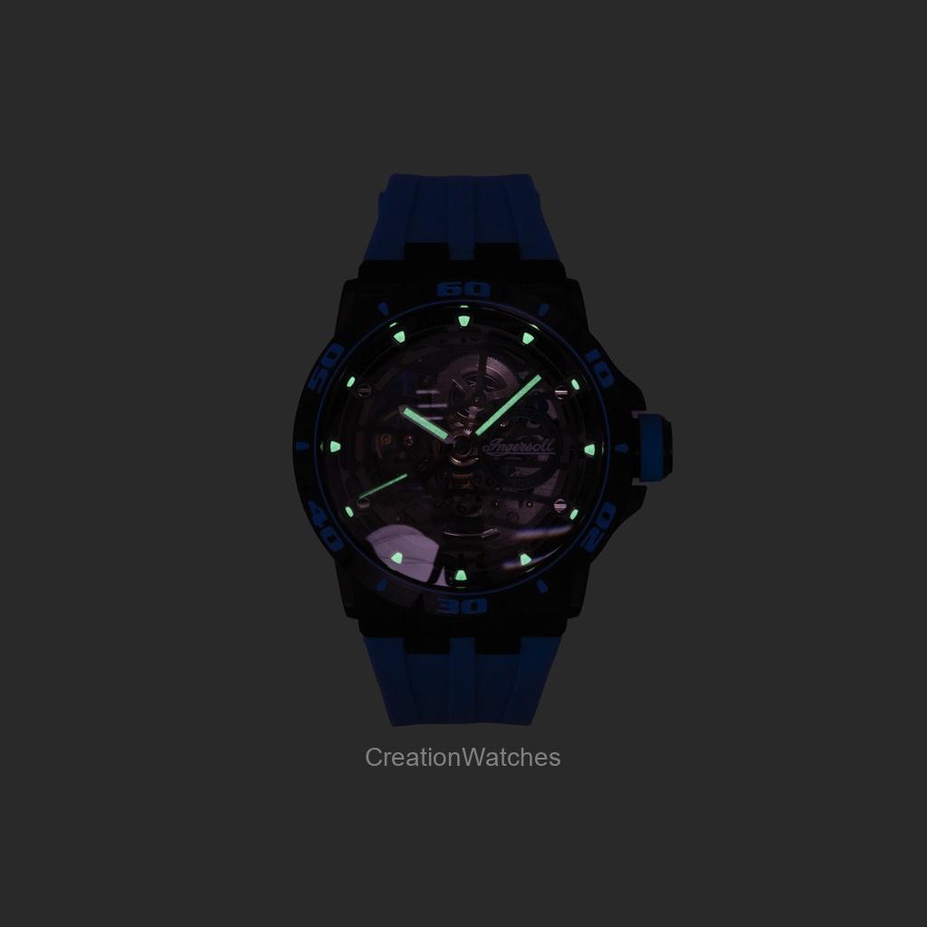 Ingersoll The Rigger Polyurethane Strap Black Skeleton Dial Automatic I17901 Men's Watch