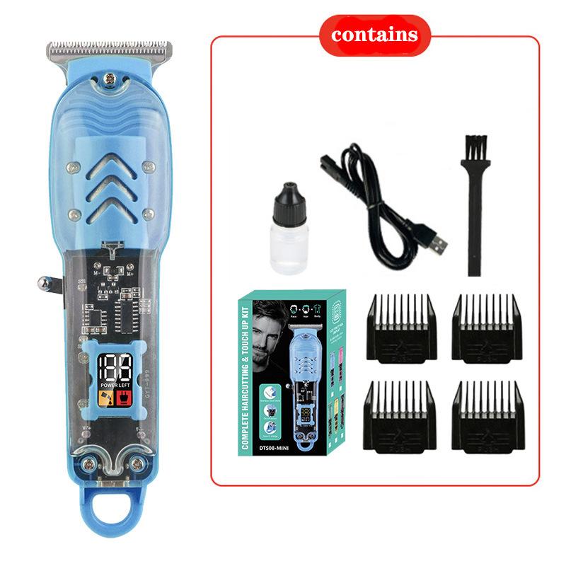 Electric Hair Trimmer Men'S Electric Shaver Trimmer Transparent Body Digital Display Professional Trimmer Usb Hair Cutting