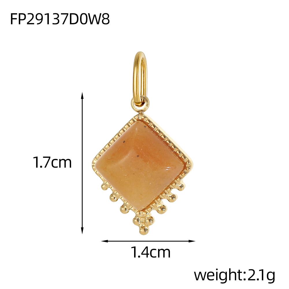 CARLIDANA Stainless Steel Colorful Natural Stone Charm Square Shapes Gold Color Pendants Jewelry Making DIY Necklace Accessories