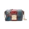Europäische, Amerikanische, Nahöstliche Crossbody-Einschulter-Retro-Damenhandtasche Mehrfarbig Krokodilmuster Brahmin