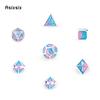 7 Pcs Blue Pink Standard Metal DicePerfect For Rpgs, Board Games, And Card Games.Dice For Games, Dnd Dice Set