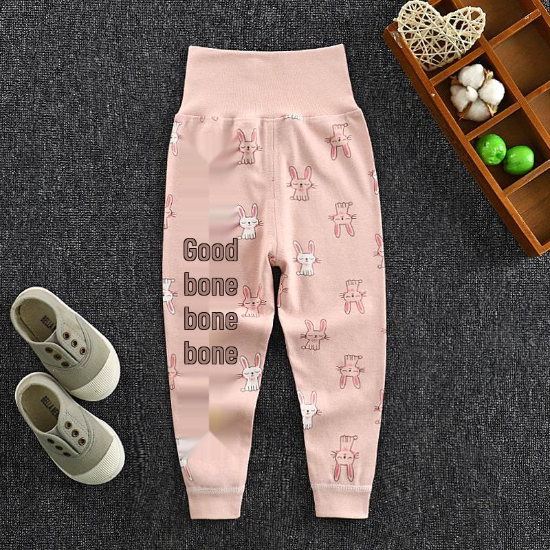 Pure Cotton High-Waisted Tummy Protection Pants for Infants & Toddlers - Spring & Autumn Girls' Base Layer & Boys' Autumn Pajamas