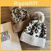 Fashion Print Leopard Pattern Womens Casual Warm Knitted Hat Winter For