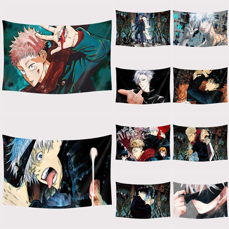 Anime Jujutsu Kaisen Wandteppich Hintergrundtuch Heim Wandbehang Dekor Druck