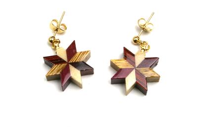 Parquet Earrings C by Hakone Maruyama Bussan