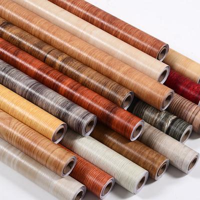 Thickened Waterproof Wood Grain Stickers Self-adhesive PVC Wardrobe Cabinet Desktop Old Door Furniture Wall Sticker Roll