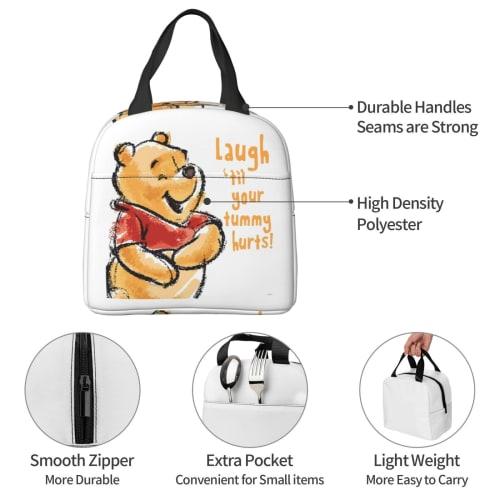 HTSW Cute Winnie the Pooh Bento Box, Stylish Insulated Lunch Bag, Perfect for Commuting, School, Travel, and Outdoor Activities, Unisex