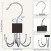 1/2/3/5Pcs 360° Rotating Storage Hanger Hook Multi-Claw Metal Belts Rack Wardrobe Organizer Bras Ties Scarves Closet Supplies