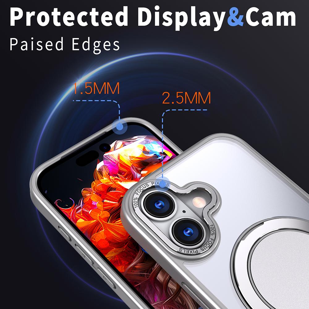 For iPhone 17 Case Compatible with MagSafe TPU+PC Kickstand Phone Cover