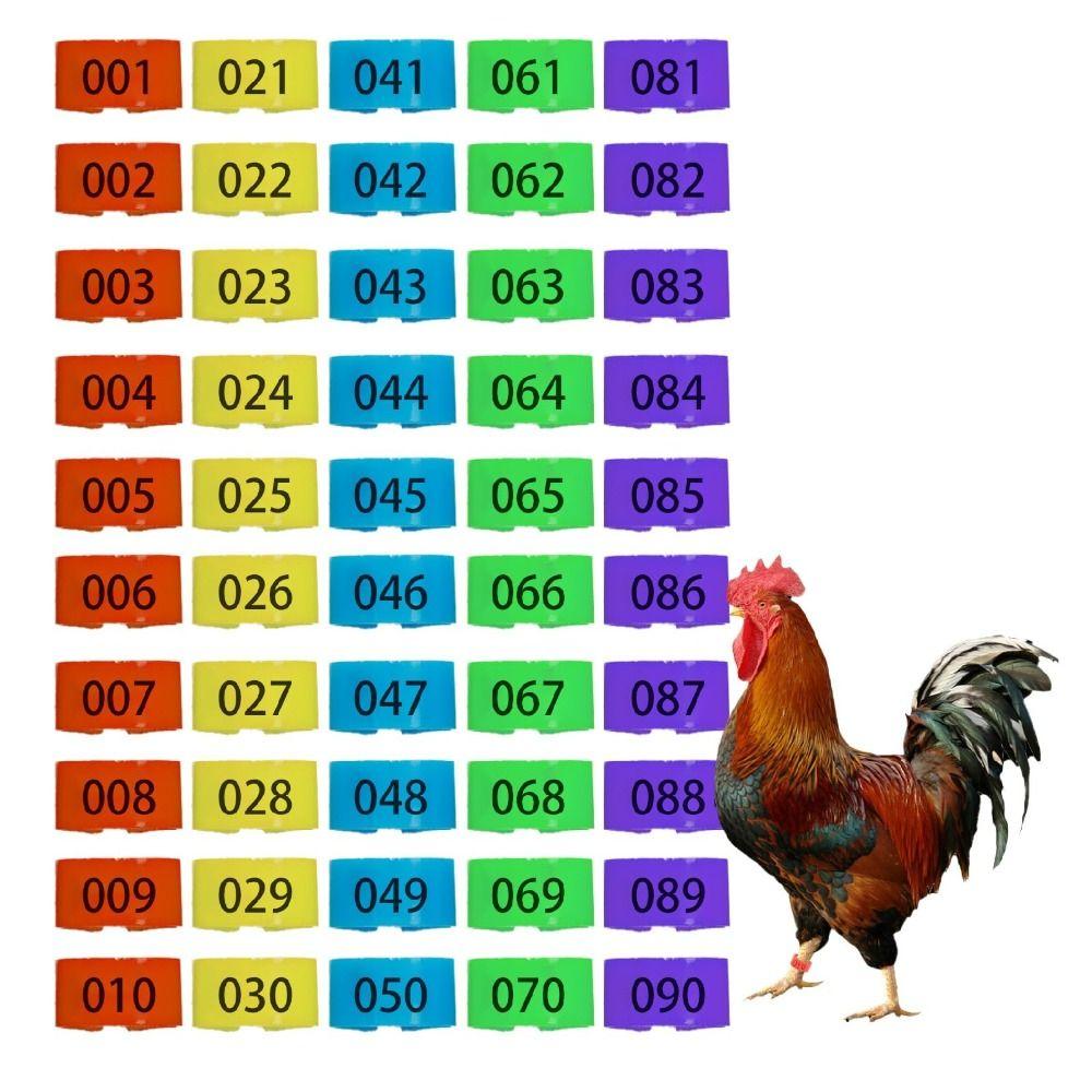 100Pcs Chicken Marker Tag Adjustable Chicken Foot Ring Plastic Poultry Leg Snap Ratchet Clip