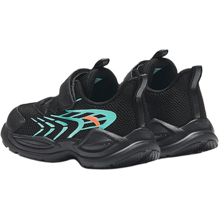 Anta Kids Synthetic Leather Comfortable Breathable Lightweight Shock Absorbing Low Top Running Shoes Kids sneaker Black Green A12439905-6