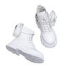 Boys And Girls Side Zipper Round Head Pocket Bag Fashion Boots Flat Bottom Short Casual Martin Boots Parent-Child