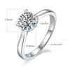 Straight Arm Love Cup Four-Claw Mozzarella Ring Women'S Strap Inlaid S925 Silver 1 Carat Moissanite Ring