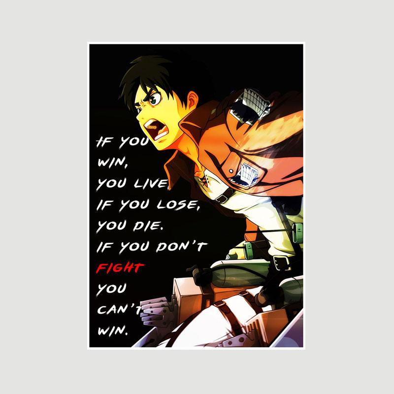 Vintage Inspirational Quote Poster Anime Finger Luffy Deku Posters White Paper Text Art Pictures Home Decor Bar Decoration Painting Interior Mural