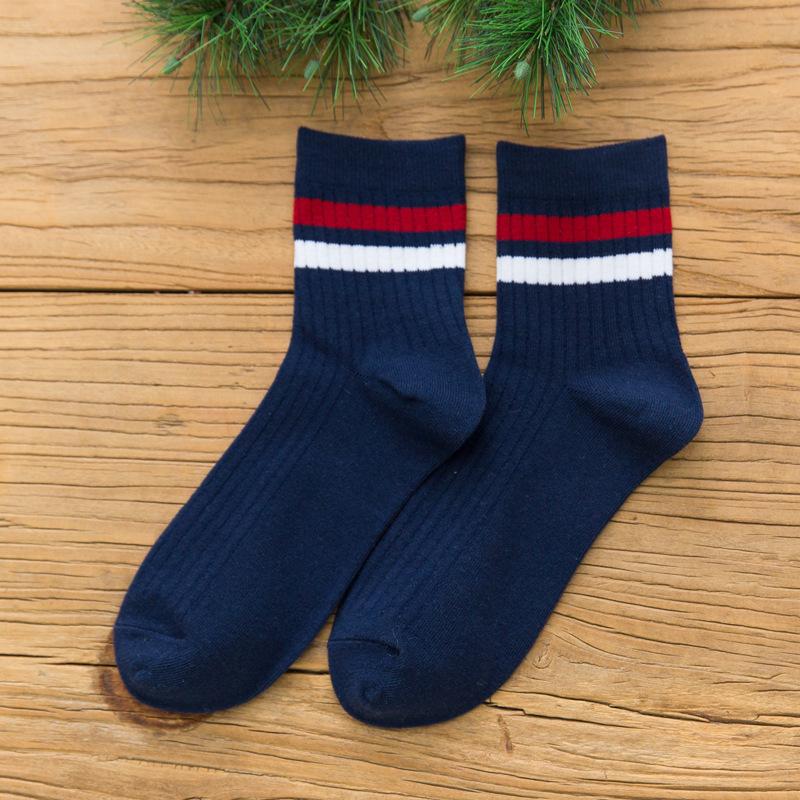 DOIAESKV  Cotton Men's Socks Casual Breathable Socks High Quality Man Solid Long Socks Striped Socks for Couple EU 39-44