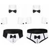 Mens Role Play Lingerie Set Collar Cuffs Bow Tie Tuxedo Briefs Underwear Costume Nightwear
