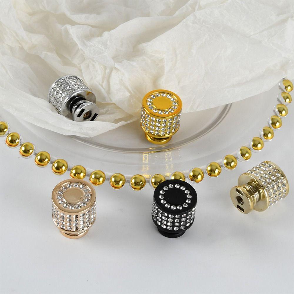 2PCS Single-hole Cabinet Door Handles Crystal Rhinestone Wardrobe Door Handle Simplicity Multiple Color Furniture Handles