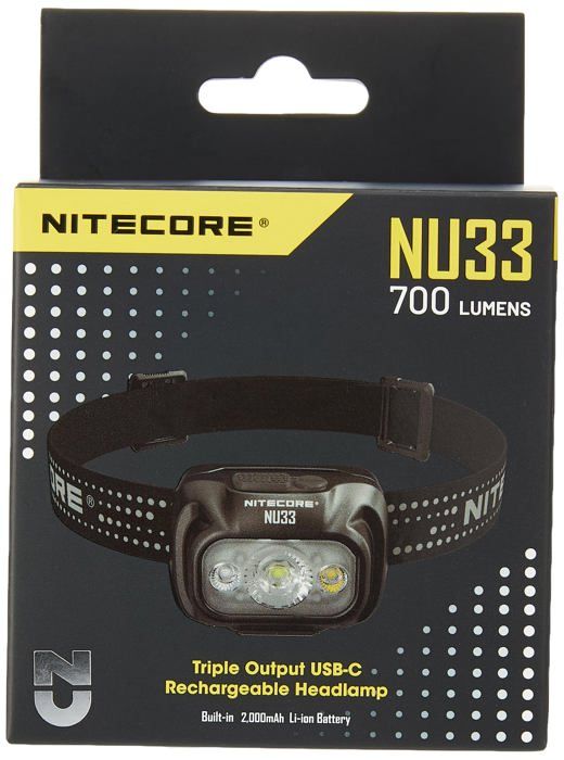 Lampe Frontale - Nitecore - NU33 - 700 Lumen - USB-C Rechargeable - Lumière Rouge