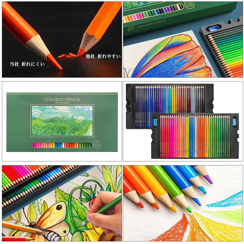Roleness Colored 72 for Kids and Professional Colored Pencil Set with Soft Core and Sharpener Pencils, Colors, Oil-Based, Adults,