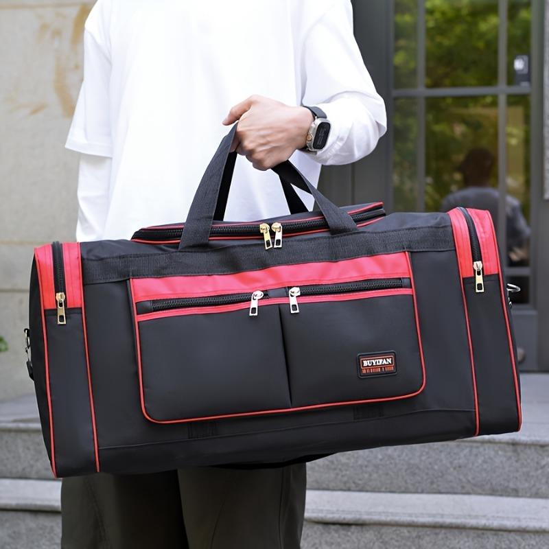 Large Capacity Foldable Travel Duffel Bag with Multiple Compartments, Adjustable Shoulder Straps & Zipper Closure - Ideal for Gym, Work, and Daily Use