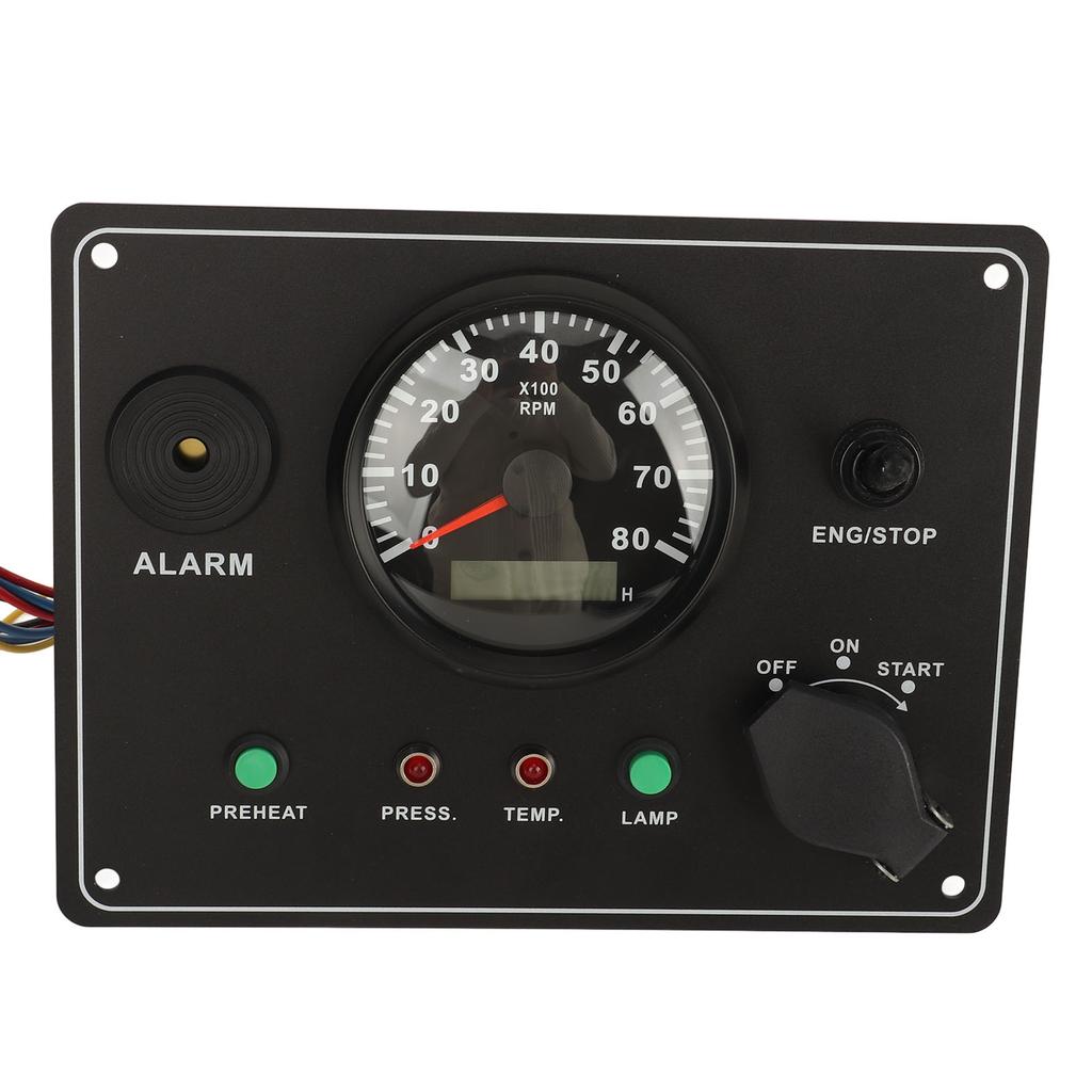 210 X 160mm Boat Tachometer Panel High Accuracy Multifunction 0‑8000 RPM Marine Tacho Gauge Instrument Panel with Alarm