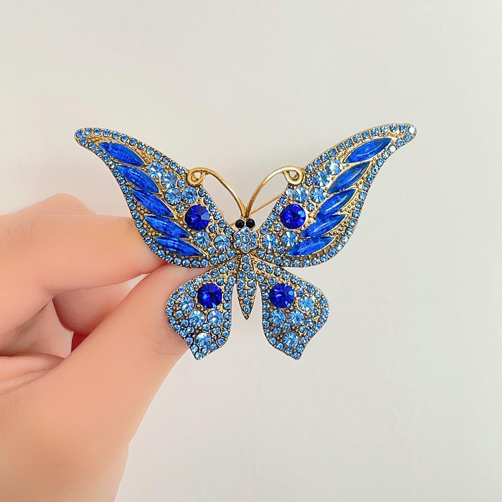 High-End Pearl & Rhinestone Butterfly Brooch for Women's Fashion Suits and Scarves