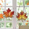 2D Flat Thanksgiving Acrylic Maple Leaves Sun Light Catchers Classic Autumn Celebration Home Door Decor Christmas New Year Decor