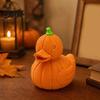 Artistic 3d Printed Ornaments Halloween Pumpkin Duck Figurine 3D Cute Fall Decorations Statue Autumn Thanksgiving Desktop Ornament Home Garden