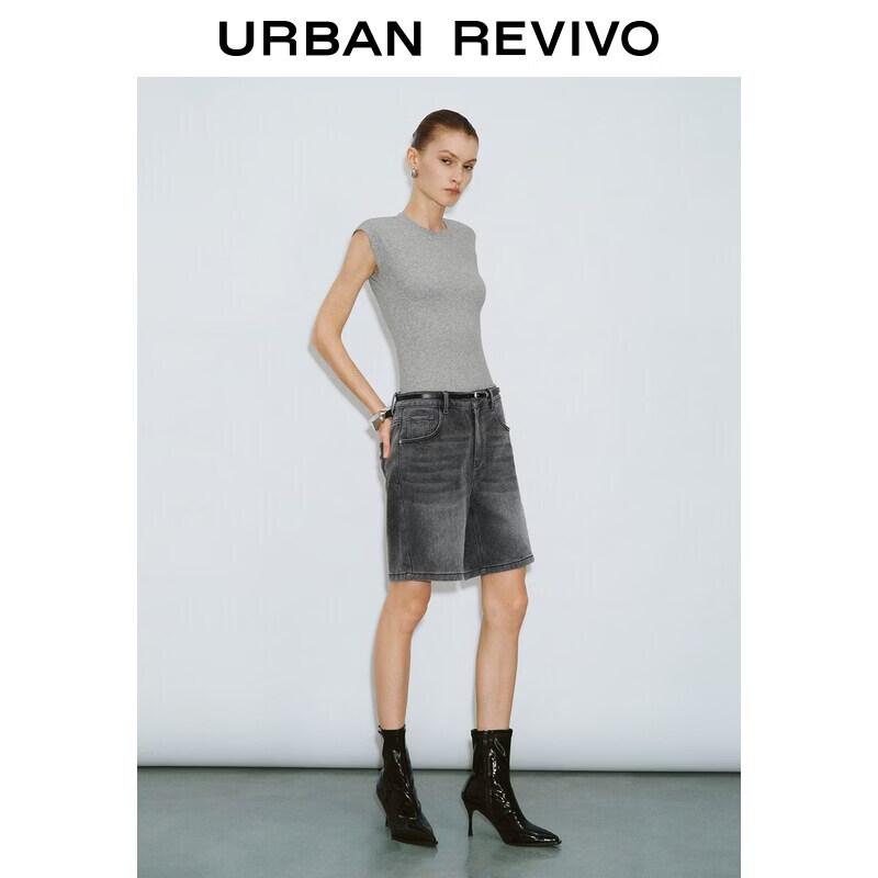 UR Damen Elegantes Schmal geschnittenes Rundhals-T-Shirt mit Fledermausärmeln