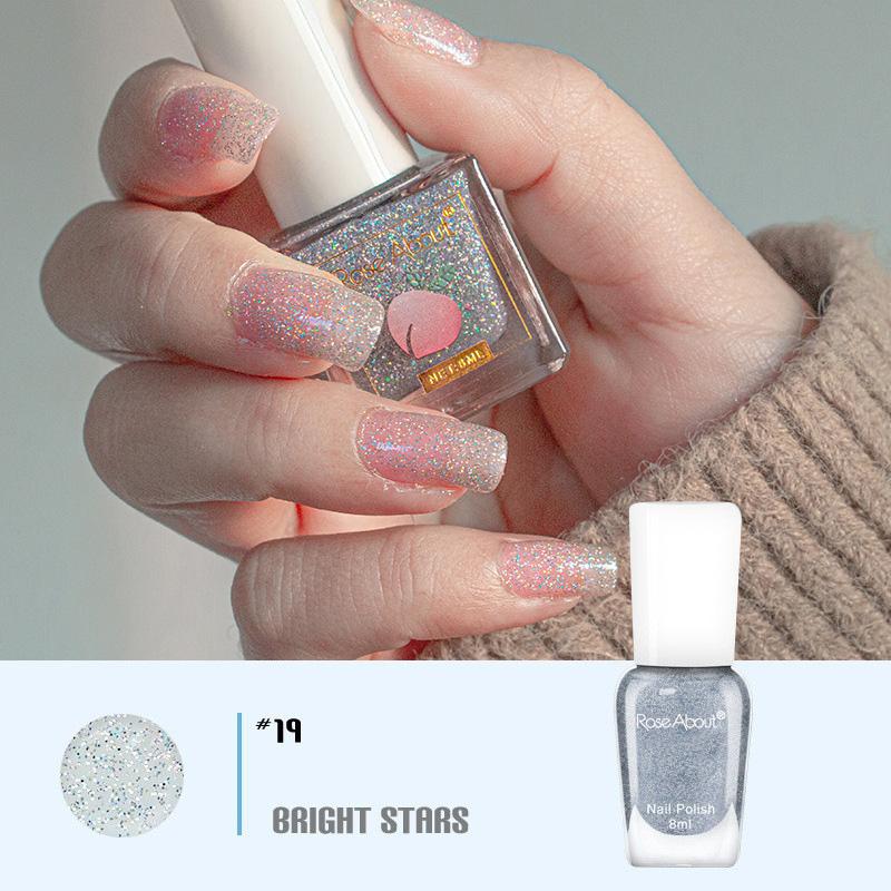 

40 цветов, лак для ногтей без запекания на водной основе, блестящие блестки, долговечный, разрываемый, здоровый, отрываемый, быстросохнущий, телесный лак для ногтей