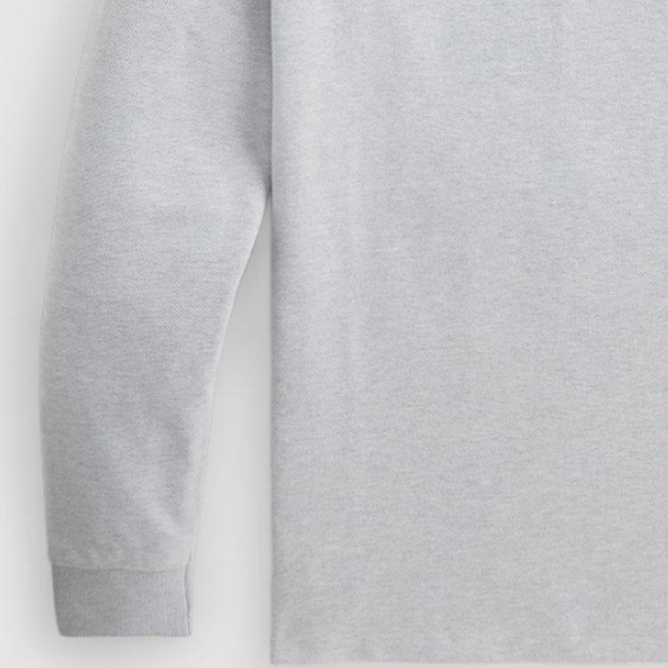 Polo Ralph Lauren Striped Trim Small Pony Embroidered Casual Long Sleeve Polo Shirt Men tops Light-Gray MNPOKNI16821196-020