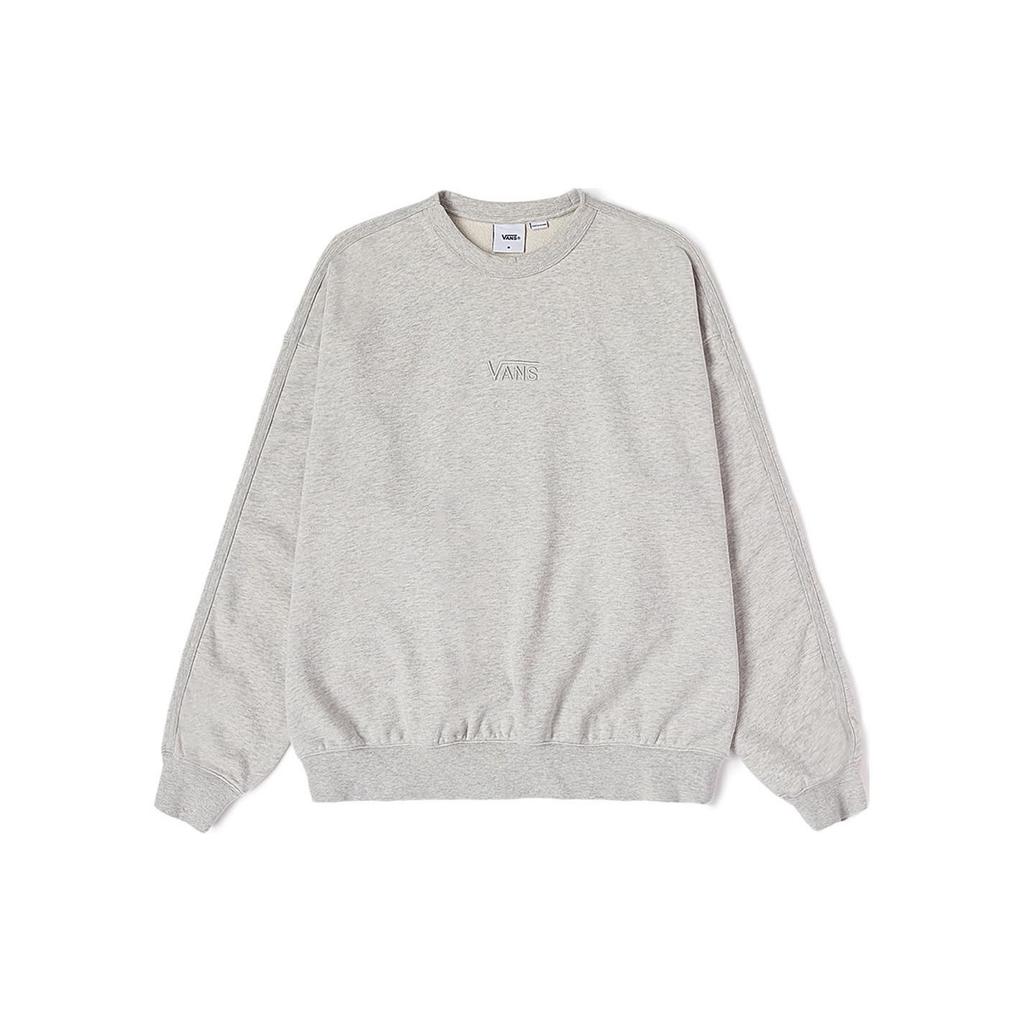 Vans SS24 Solid Color Crew Neck Pullover Sweatshirt Unisex Tops Gray VN000GBWRKZ