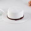 Women's Retro British Style Sun Hat with Rhinestone Letter & Leather Belt