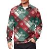 Men's Loose Casual 1/4 Zip Sweatshirt Fashion Printed Long Sleeve Top With Pockets