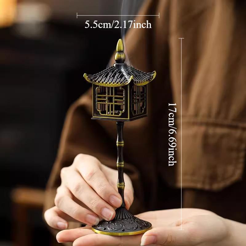 

Chinese Palace Lantern Incense Burner Household Alloy High Foot Aromatherapy Stove Office Agarwood Incense Burner