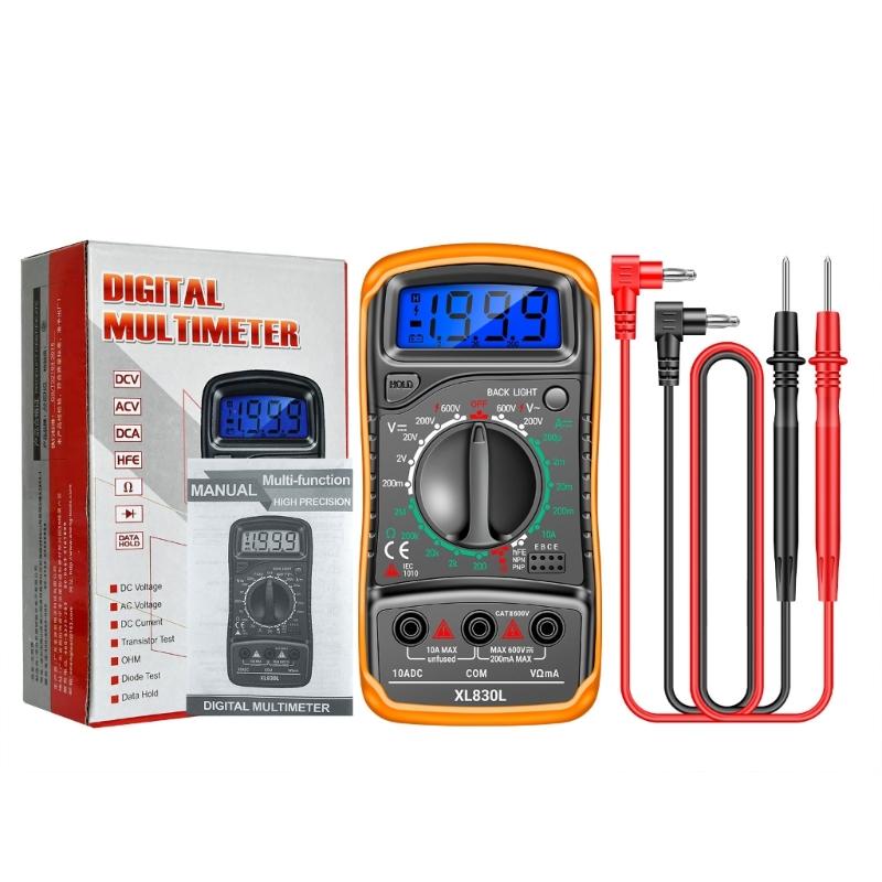 

XL830L Voltage Current Tester 1999 Count Multimeter Tester with Backlit Buzzer with Low Battery Indication 1