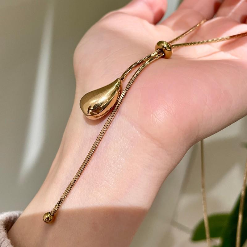 Korean Gold Water Drop Long Necklace—2026 High-End Fashion Sweater Chain for Women