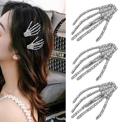 Fashion Alloy Rhinestone Hairpins For Women Trendy Geometric Claw Side Hair Clip  Barrettes Girls Headwear Sweet Hair Accessories