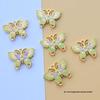 Set of 5 Alloy Cloisonné Enamel Butterfly Hairpins with Filigree Design.