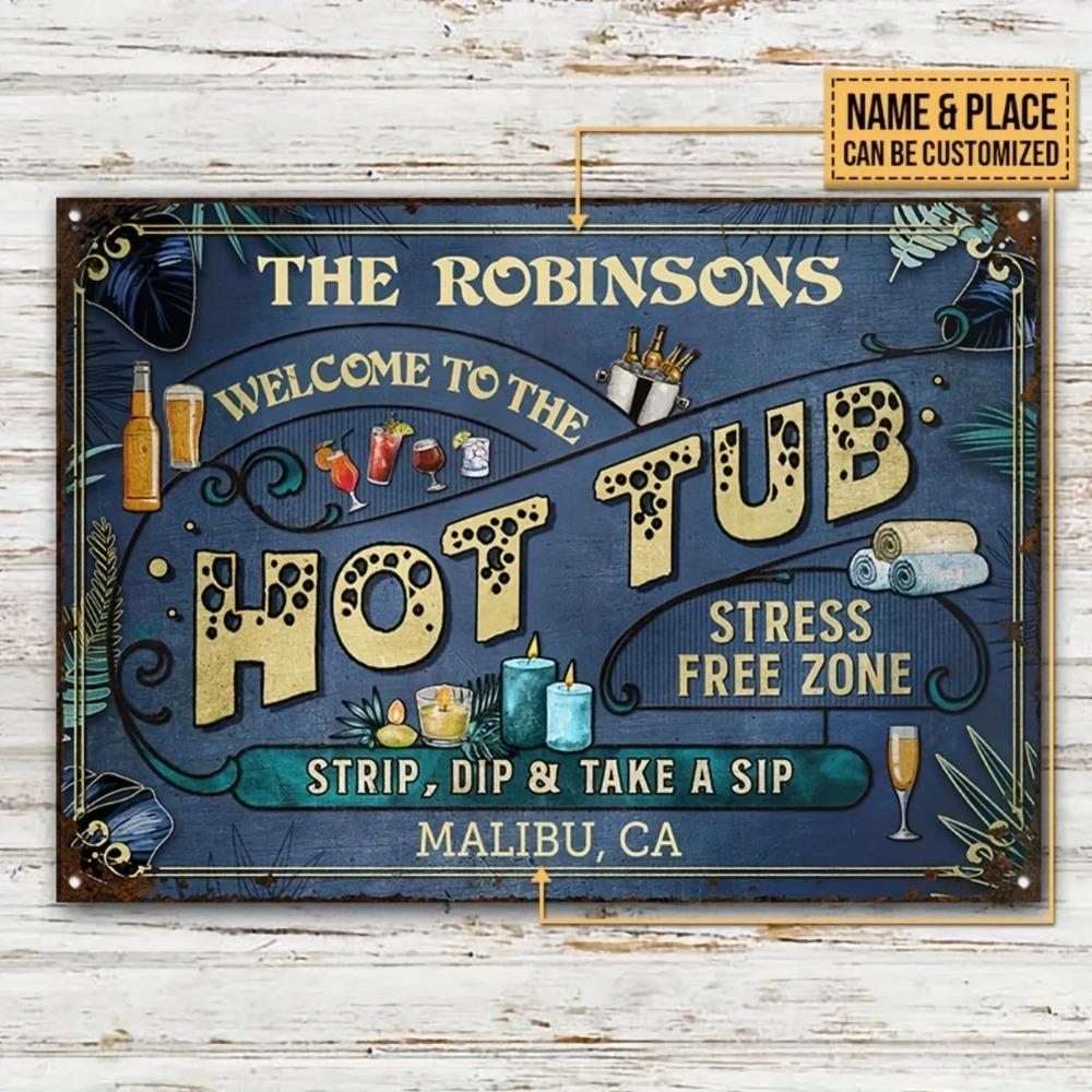 Custom Spa Welcome Metal Sign Waterproof Home Decor