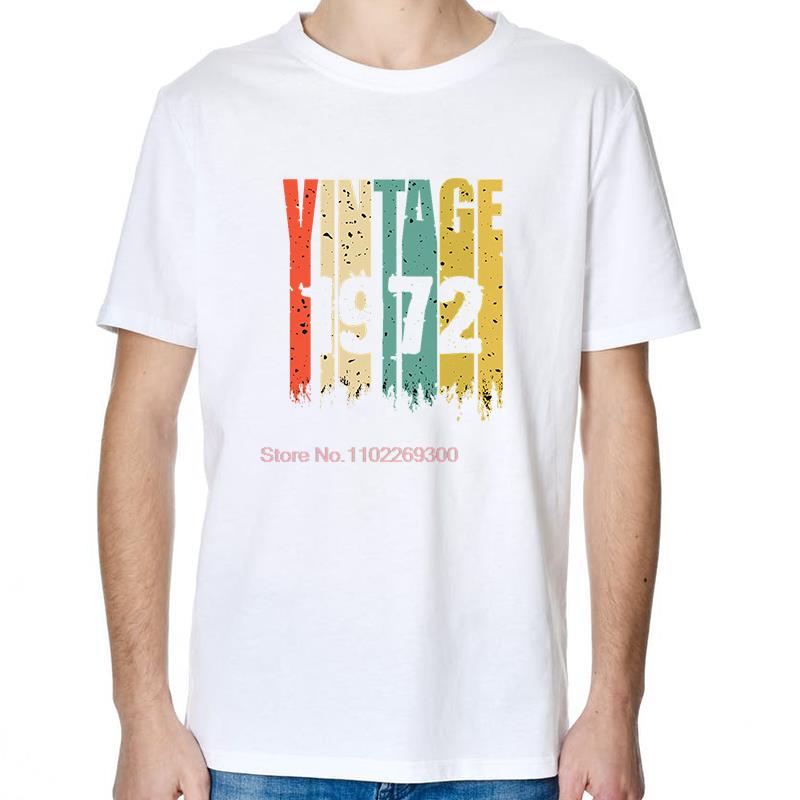 1972 Vintage Retro T Shirt Birthday Gift TShirt Cotton Short Sleeve TShirts Summer New Shirts And TShirts Print T Shirt