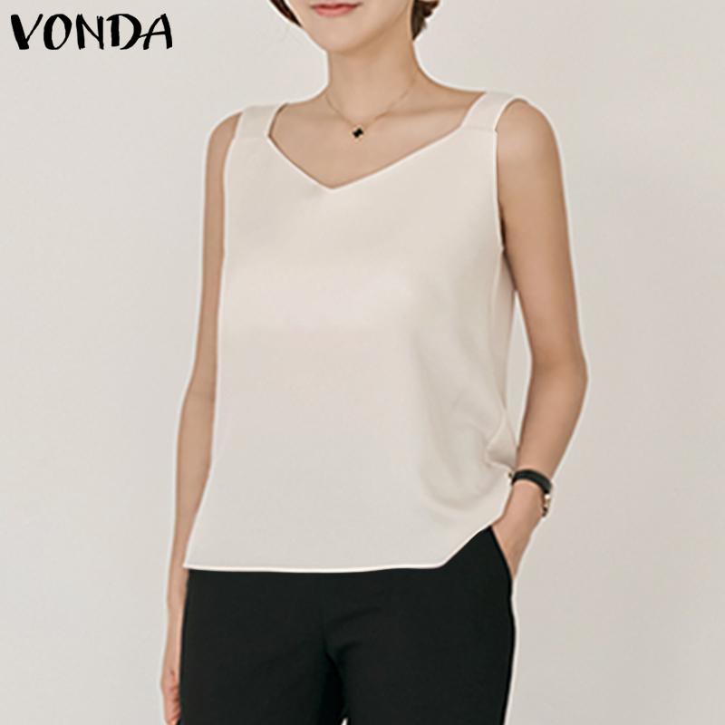 

VONDA Женские тонкие топы без рукавов с V-образным вырезом и простыми майками