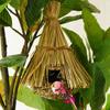 Hand-Woven Bird House Natural Grass Bird Nest Shelter Hut Small Bird Hideaway Outside Sparrows Hanging Parrot Nest Houses