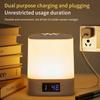 Rechargeable LED Night Light 3 Colors Dimmable Sleeping Bedside Lamp With Clock Time Display Remote Control Bedroom Table Lamp