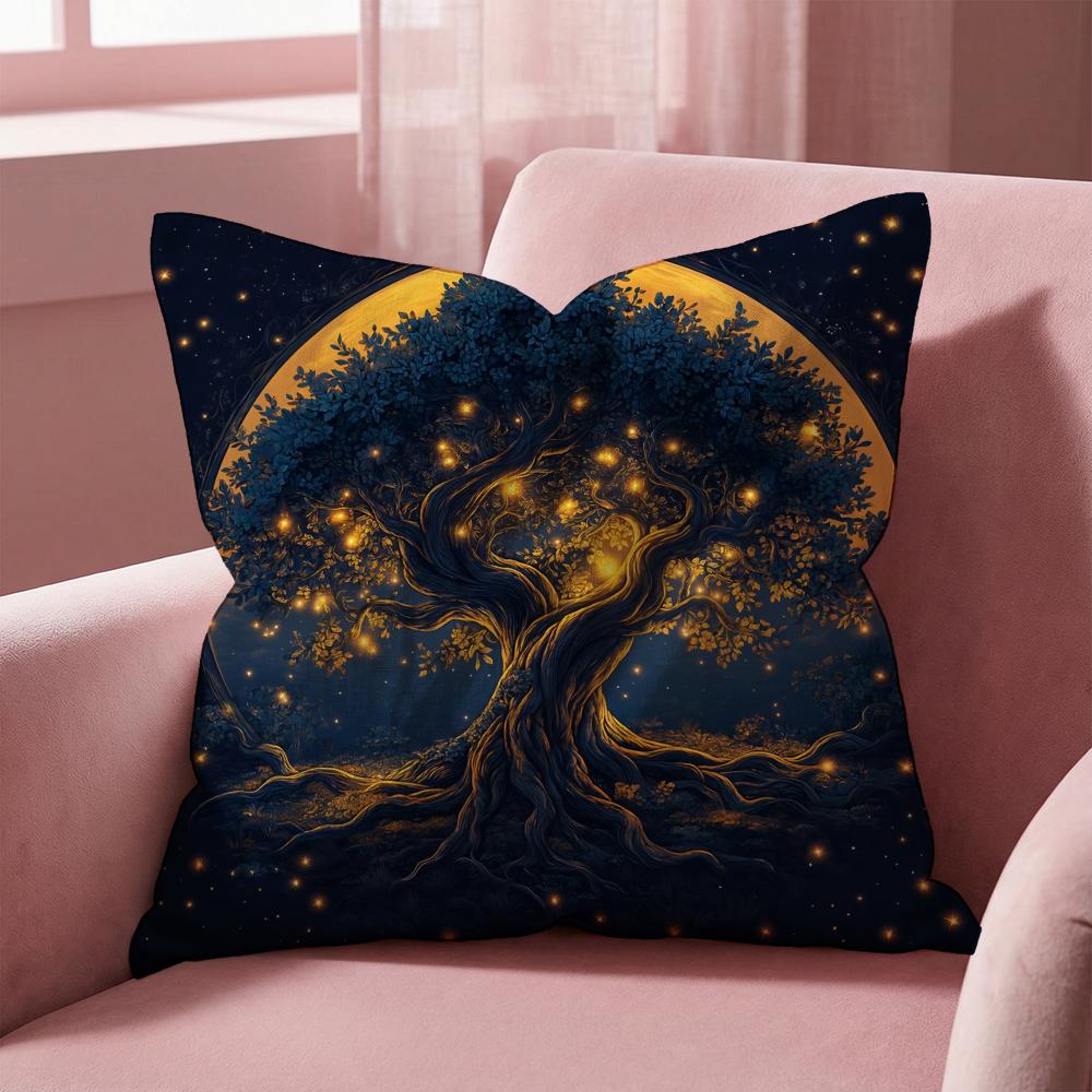 Tree of Life Cushion Cover Multi-Scene Pillow Cover for Home & Car - Reversible, Soft & Durable for Daily Use