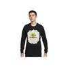 Floral Print Round Neck Comfortable Breathable Long Sleeve T-Shirt Men Tops Black HJ3349-010