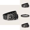 Punk Rock Pu-Ledergürtel Mit Nieten Und Sternkompass-Design Für Modebegeisterte