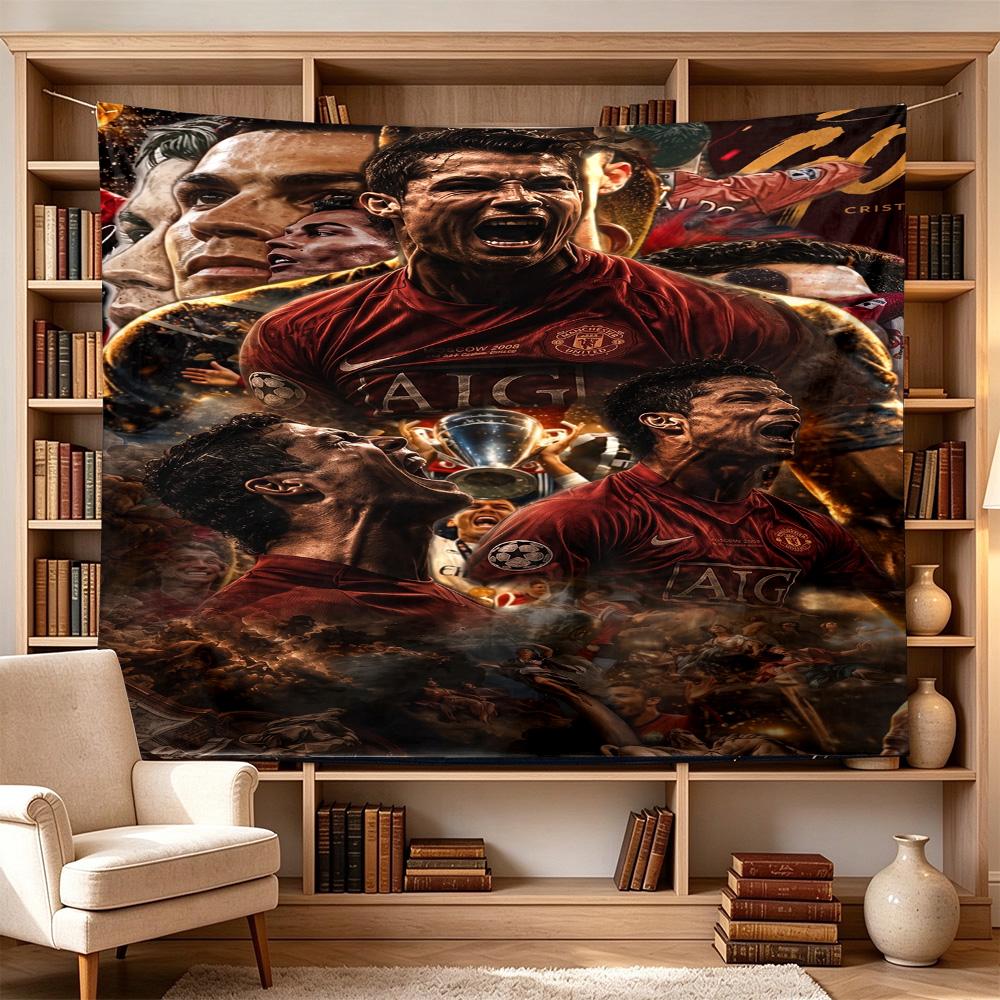 Ronaldo's Manchester Celebration Large Wall Tapestry,Ideal for Office Backdrops, Holiday Gifts, Home Decor (Living Room, Bedroom, Dorm, Parties), and
