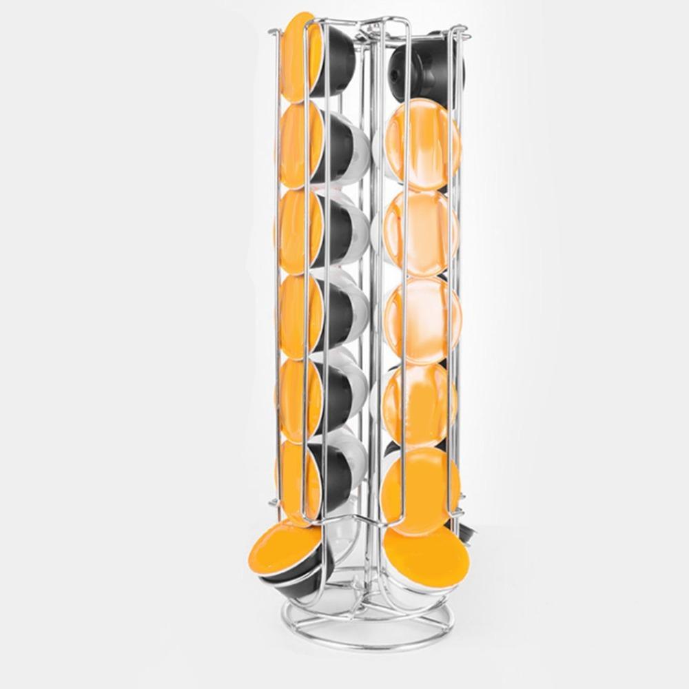 Tower Shape Coffee Pod Holder Tower Stand Base Revolving Capsule Stand Home Use